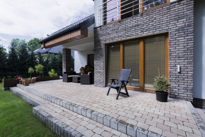 Outdoor space with completed paver patio